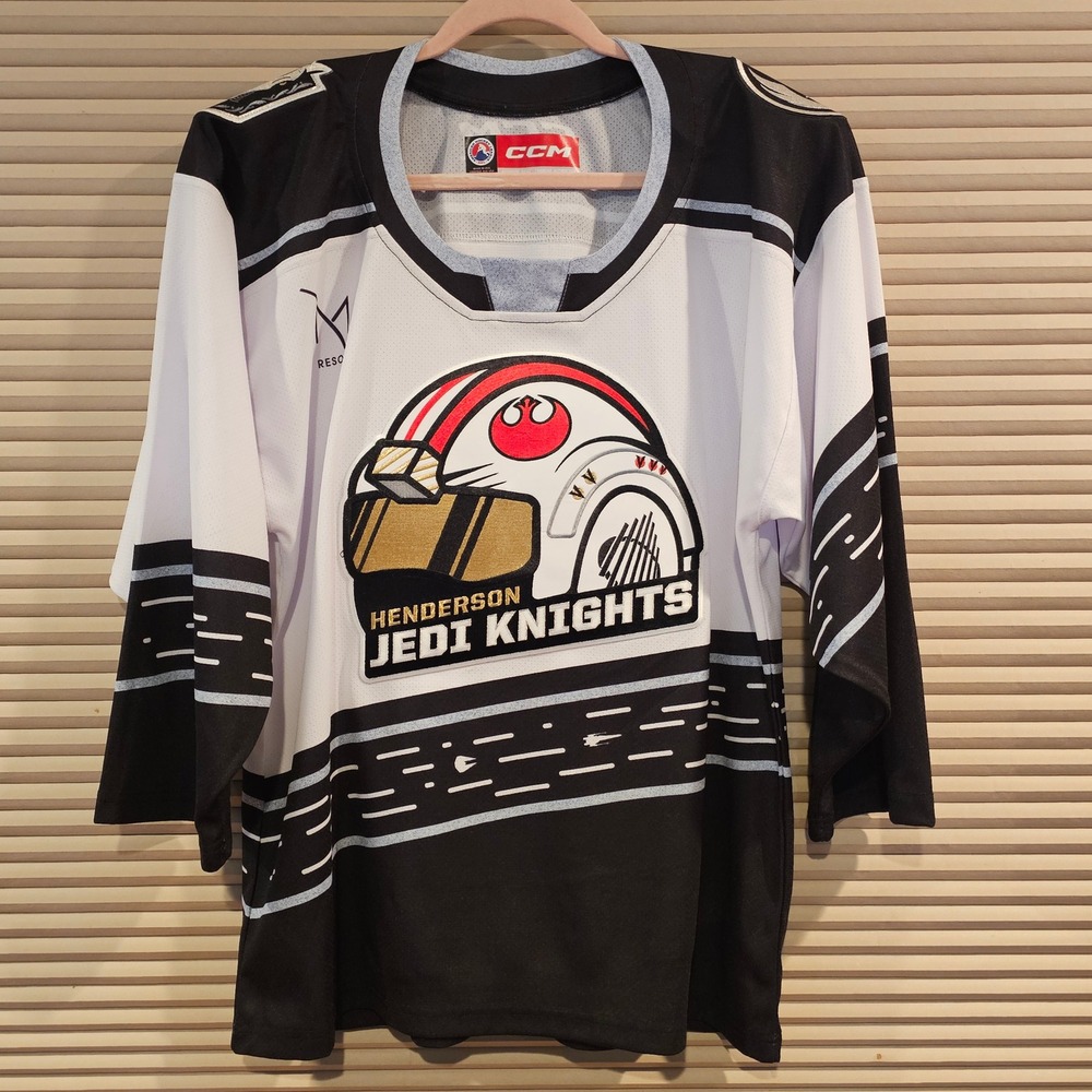 CCM Henderson Jedi Knights Star Wars Night AHL Hockey Jersey Mens Small White